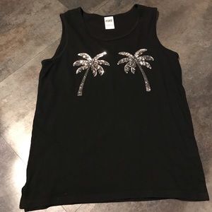 Victoria’s Secret Pink Silver Sequin PalmTree Tank
